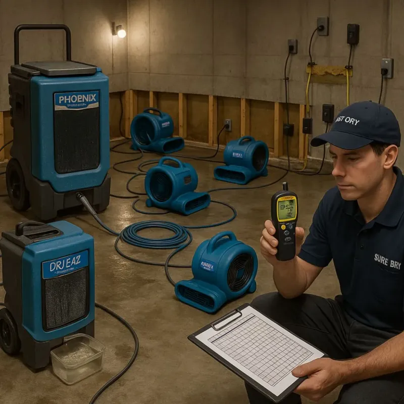 Structural Drying and Dehumidification process in Kearny, NJ